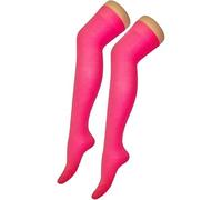 reshmena® 1 Neon Pink Over The Knee Socks, Women's Adult Young Females 20 Den Opaque Thigh High Socks