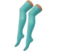 reshmena® 1 Womens Over The Knee Plain Socks, Girls Plain Over The Knee High Socks Cotton Rich Thigh Socks Leg Warmer Womens Casual Thigh High Sock Daily Wear, Turquoise OTK