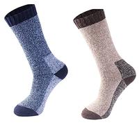 reshmena® 2 Merino Wool socks Mens winter Socks warm breathable mens thermal sports socks cushioned sole 2.4 TOG UK Size 6-11 Assorted