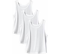 reshmena® 3 Boys Vests 100% Cotton White Sleeveless Plain Undershirts Slim Fit Summer Top Vest Every-Day wear, Kids Back to School Boys Girls Vest Shirts 9-11 Yrs