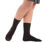 reshmena® 3 Kids' School Socks Childrens Plan School Socks Boys & Girls Cotton Rich Breathable Cotton Socks for Kids School Casual Sports socks Size 9-12 Brown