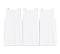 reshmena® 3 Mens Cotton Vests Tank Tops Sleeveless Plain Breathable Slim Fit Summer Top Vest Everyday Athletic wear Men Workout Shirts White XL