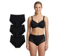 reshmena® 3 Women Maxi Bikini Briefs with Lace High Waist Cotton Breathable Romance Knickers Underwear Comfort Ladies Lingerie Multipack Panties (Pack 3)