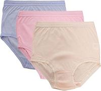reshmena® 3 Womens Brief Knickers High Waist Womens Full Mama Cotton Rich Briefs Ladies Full Maxi Mama Brief Women Maxi Briefs Full Mama Panties Underwear Size XXXOS Pastel