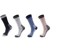 reshmena® 4 Merino Wool socks Mens winter Socks warm breathable mens thermal sports socks cushioned sole 2.4 TOG UK Size 6-11 Assorted
