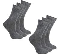reshmena® 6 Children's School Socks Kids Boys Girls Back to School socks Cotton Rich Plain Ankle Socks unisex kids Uniform Wear Sock Size 4-6 Grey