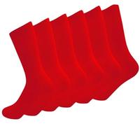 reshmena® 6 Children's School Socks Kids Boys Girls Back to School socks Cotton Rich Plain Ankle Socks unisex kids Uniform Wear Sock Size 9-12 Red