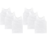 reshmena® 6 Girls Vests Tops 100% Cotton White Top Girls Sleeveless Undershirts Summer Plain Top Every Day wear Girl,s Back to School Tank Top Age 6-8 Yrs