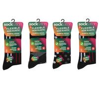 reshmena® 6 Non-Elastic Diabetic Socks for Mens Soft Grip Comfortable Loose Tops cotton Rich wide top Oedema friendly Non-Binding Circulatory Socks Size 6-11 Argyle polka