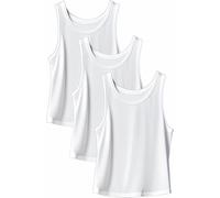 reshmena® Boys Vests 100% Cotton White Sleeveless Plain Undershirts Slim Fit Summer Top Vest Every-Day wear, Kids Back to School Boys Girls Vest Shirts (Pack 3) 6-8 yrs