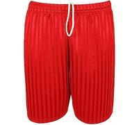 reshmena® Mens Football Shorts Sportswear Athletic Shorts Men Womens Teenager Running Gym Sports Fitness Shadow Stripe Lightweight Breathable Sports Shorts Red Small