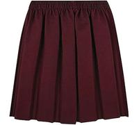 reshmena® Skirt Girls School Uniform Skirt Back to School Uniform Skirts - Kids Girls Summer Skirts Formal Dress Bottom Round Pleated Stretch Skirt 8-9 yrs Maroon