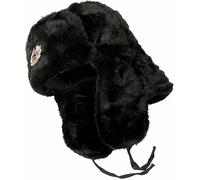 reshmena® Vintage Soviet Army Fur Trapper Hat Mens Russian Trapper Winter Warm Hat Cap with Soviet Badge Unisex Faux Fur Ushanka Flaps Hat Soviet Style Unisex Winter Hat Black