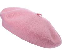 reshmena® Womens Classic French Beret Hat, Red Wool, Traditional Style Beret Hat Women Wool Solid Color French Style - Vintage Women's Berets for Ladies UK Artist Hat Beret Pink