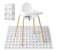 Resholder 40 Pcs 28" x 47" Disposable Splat Mat for Under High Chair Baby Floor Mats Waterproof Splash Biodegradable Multipurpose for Baby Activity LED Weaning Supplies Home (Food)