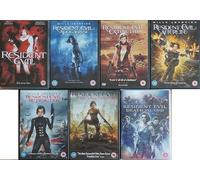 RESIDENT EVIL 1-7 COMPLETE COLLECTION / APOCALYPSE , EXTINCTION , AFTERLIFE , RETRIBUTION , THE FINAL CHAPTER , DEATH ISLAND = ULTIMATE 7x UK DVD SET