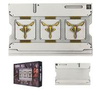 FaNaTtik Resident Evil 4 - Level 3 Limited Edition Replica Keycard - Antique Silver & Bronze Coloured Metal Collectible, Numbered Replica with Display Stand, Officially Licensed
