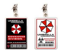 Resident Evil Umbrella Corporation Bioweapons Division ID Set of 2 ID Badges
