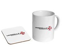 Resident Evil Umbrella Corporation Ceramic Coffee Mug + Coaster Gift Set …