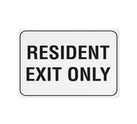 Resident Exit Only Sign 12 X 8 Inches Aluminum Sign Reflective - Uv Protected, Waterproof, Weatherproof And Fade Resistant - 4Pre-Drilled Holes