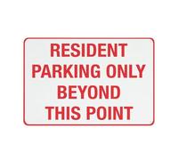 Resident Parking Only Beyond This Point Sign Safe Sign, Signs Outdoor, 12 X 8 In, Sign For Home, Business, Driveway Alert