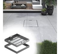 Residential Commercial Manhole Cover with Base, Invisible Septic Tank Covers Sewage Basin Lid, Retractable Handles, 12 14 16 18 20 22 24 26 28 30 Inch(28"x28"(71x71cm))