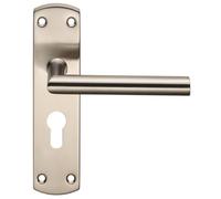Residential Mitred Lever on Backplate Internal Door Handle Set with Modern Angular Design for Home interiors (Euro Profile)