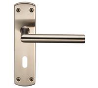 Residential Mitred Lever on Backplate Internal Door Handle Set with Modern Angular Design for Home interiors (Lock Profile)