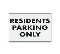 Residents Parking Only Sign 12 X 8 Inches Reflective Aluminum Metal Warning Signage With Symbol For Indoor Outdoor Use