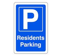 Residents Parking - safety sign - 1.2mm Rigid plastic for indoor/outdoor usage (200mm x 150mm) Viewing Distance within 5m.