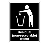 Residual (Non-Recyclable) Waste 450 x 600 mm - Self Adhesive Vinyl