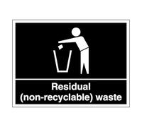 Residual (Non-Recyclable) Waste - Landscape 200 x 150 mm - Glow In The Dark 1mm Rigid Plastic