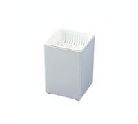 Residue Bucket Desktop Trash Can Tea Waste Container Removable Double Layer Strainer Smooth Surface Suitable for Office Desk Tea Room Home Cleaning, White-white