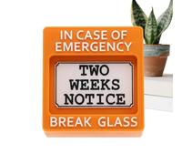 Resignation Desk Sign, Two Weeks Notice, 6 Inch Job Quit Symbol with Bold Print, Sign with Compact Design, Sturdy Humor Display System, Fun Gift Solution for Office Workplace Countertop