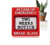 Resignation Desk Sign, Two Weeks Notice, 6 Inch Job Quit Symbol with Bold Print, Sign with Compact Design, Sturdy Humor Display System, Fun Gift Solution for Office Workplace Countertop