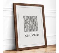 Resilience Minimalist Framed Wall Art Print A2 (59.4×42cm) Walnut, Wall Decor for Living Room, Bedroom, Office & Home, Ready to Hang, Art Gift