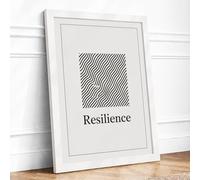 Resilience Minimalist Framed Wall Art Print A3 White | Ready to Hang, Premium Gi Paper, Fade-Resistant Inks, Securely Packaged, UK Made