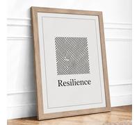 Resilience Minimalist Framed Wall Art Print A4 (29.7×21cm) Oak, Wall Decor for Living Room, Bedroom, Office & Home, Ready to Hang, Art Gift