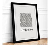 Resilience Minimalist Framed Wall Art Print A4 Black | Ready to Hang, Premium Gi Paper, Fade-Resistant Inks, Securely Packaged, UK Made
