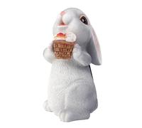 Resilient Bunny For garden Statue with Mushroom and Solar Light for Outdoor Charm