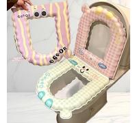 Resilient EVA Toilet Seat Cover for O U V Shaped Toilets Maintains Shape Over Time with Washable and Wipe Clean Design