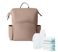 Resilient Waterproof Texture Knapsack - Durable Child Changing Holder, Distinctive Insulated Bottle Pockets, Novelty Multi-Function Storage Rucksack | Unique Portable Child Gear For Dads