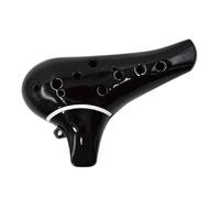 Resin 12 Hole Ocarina Ceramic Alto C Black And White Style For Beginners(Black)