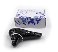 Resin 12 Hole Ocarina Ceramic Alto C Black And White Style Instrument For Beginners(Black)