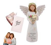 Resin Angel Figurine with Gratitude Message, Handcrafted Angel Statue Gift Set with Gift Box & Greeting Card, Perfect Birthday, Mother's Day for Mom, Ideal for Sentimental Gifting