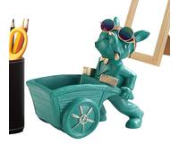 Resin Animal Candy Dish Key Tray for Entrance Table Resin Figure Candy Bowl Cute Dog Pulls a Trolley Design Desk Home Decor Figure for Living Room