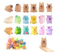 Resin Animals Capybara - 18 Pcs Mini Resin Capybara Figures, Including Glow-in-the-Dark Tiny Animals, Perfect for Tabletop, Dollhouse, Garden, Fairy Garden, DIY Crafts, Party & Landscape Decorations