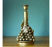 Resin Antique Gold Grape Bunch Candlestick Taper/Dinner Candle Holder TableTop Decorative Vintage Gift
