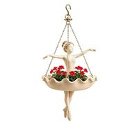 Resin Ballerina Plant Hanger - Sculpted Dancer Flower Pot, Hanging Figurine Indoor Outdoor Basket | Container Planter Holder, Creative Garden Balcony Ornament for Birthday Housewarming Gift