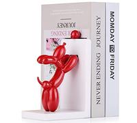 Resin Balloon Dog Bookends - Modern Home Decor Statue for Shelves, Heavy Duty Holder Stopper for Office and Home